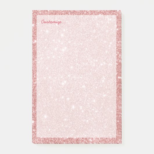 Post-it® Élégant Chic Luxury Faux Parties scintillant Rose  (Devant)