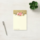 Post-it® Élégant Chic, Paillettes Dorées, Fleurs (Bureau)