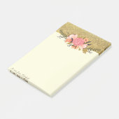 Post-it® Élégant Chic, Paillettes Dorées, Fleurs (Incliné)