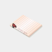 Post-it® Élégant Chic Rayé Féminin Stylé, Lèvres Rouges (Incliné)