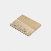 Post-it® Élégant Chic Rayure Dorée,Cactus Aquarelle (Incliné)