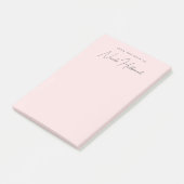 Post-it® Élégant Chic Script Name Blush Pink Personnalisé (Incliné)