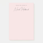 Post-it® Élégant Chic Script Name Blush Pink Personnalisé (Devant)