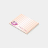 Post-it® Élégant Chic Striped Stylish Girly, Lèvres (Incliné)