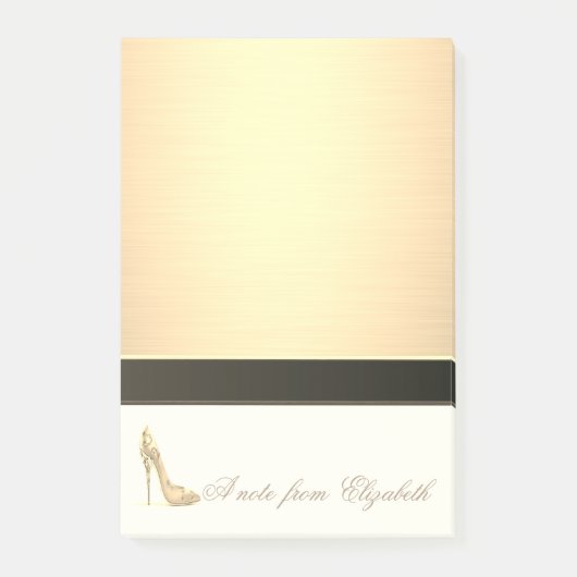 Post-it® Élégant Chic Stylish Girly, Faux Gold, Haut Talon (Devant)
