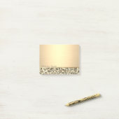 Post-it® Elégant Chic Stylish Girly, Parties scintillant Or (Sur un bureau)