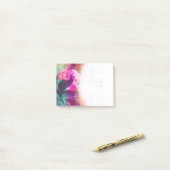 Post-it® Élégant Chic Vibrant Rose Floral Folio Noir (Sur un bureau)