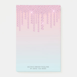 Post-it® Élégant chick chick chick sombre pink & blue dia