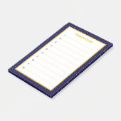 Post-it® Élégant Choses à Faire éditable Bleu Nuit & Or (Incliné)