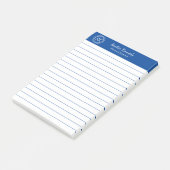 Post-it® Élégant Cobalt Blue Professionnel Monogramme Entre (Incliné)