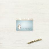 Post-it® Élégant Cute Lovely Stylish, Happy Penguine (Sur un bureau)