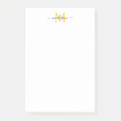 Post-it® Élégant Design Moderne Script Monogramme Noir Jaun (Devant)