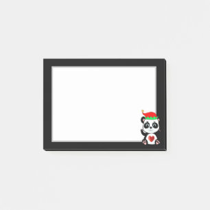 Post-it® Élégant dessin de l'ours mignonne Panda sur noir e