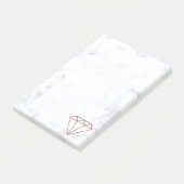 Post-it® élégant diamant blanc en faux rose (Incliné)