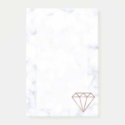 Post-it® élégant diamant blanc en faux rose (Devant)