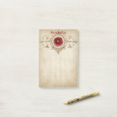 Post-it® Élégant diamant Rose Personnaliser (Sur un bureau)