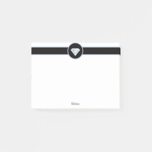 Post-it® Élégant diamant sur fond noir et blanc (Devant)