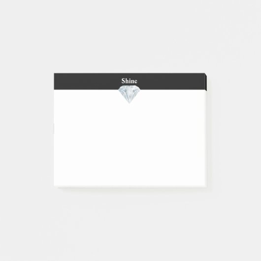 Post-it® Élégant diamant sur fond noir et blanc (Devant)