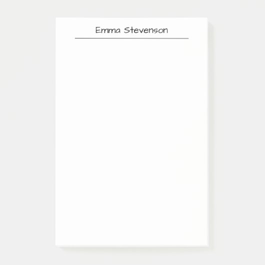 Post-it® Élégant écriture manuscrite noir et blanc professi (Devant)