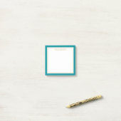Post-it® Élégant et moderne Turquoise/blanc/Or Personnalisé (Sur un bureau)