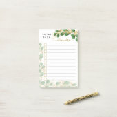 Post-it® Elégant Eucalyptus Monogrammed Que Faire (Sur un bureau)