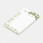 Post-it® Elégant Eucalyptus Monogrammed Que Faire (Incliné)