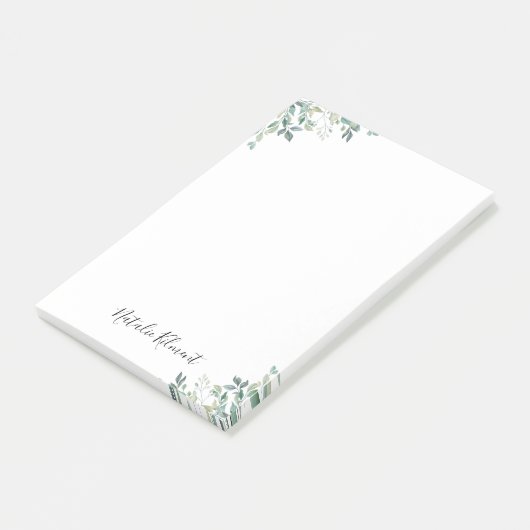 Post-it® Elégant Eucalyptus Verdure Rustique Feuilles verts (Incliné)