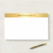 Post-it® Elégant Faux Gold Modèle Moderne Professionnel (Sur un bureau)
