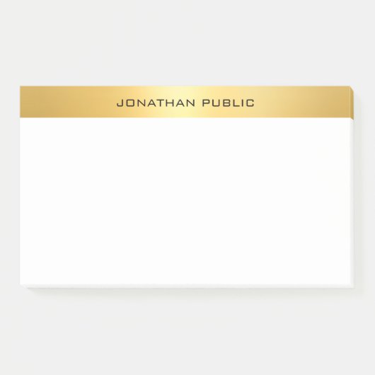 Post-it® Elégant Faux Gold Modèle Moderne Professionnel (Devant)