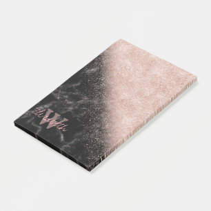 Post-it® Élégant faux rose en or confetti image en marbre n