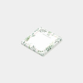 Post-it® Elégant Feuilles d'aquarelle verte personnalisée (Incliné)