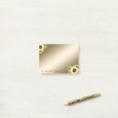 Post-it® Élégant, Fille, Fleurs de soleil (Sur un bureau)