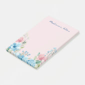 Post-it® Elégant Fleurs sauvages d'aquarelle rose moderne (Incliné)