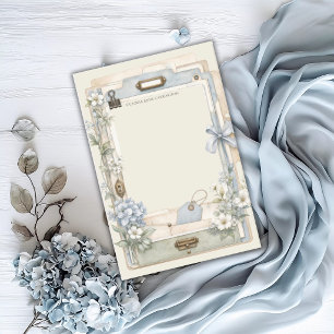 Post-it® Élégant floral bleu français personnalisé