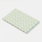 Post-it® Élégant floral démodé sarcelle et moutarde des ann (Incliné)