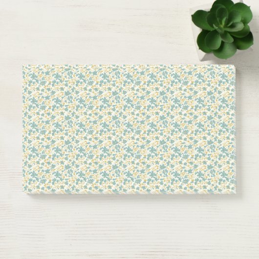 Post-it® Élégant floral démodé sarcelle et moutarde des ann (Bureau)