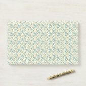 Post-it® Élégant floral démodé sarcelle et moutarde des ann (Sur un bureau)