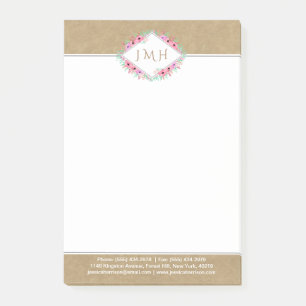 Post-it® Élégant Floral & Kraft Personnel Ou Entreprise