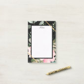 Post-it® Élégant floral noir moderne (Sur un bureau)