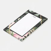 Post-it® Élégant floral noir moderne (Incliné)