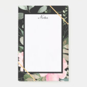 Post-it® Élégant floral noir moderne (Devant)