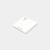 Post-it® Elégant Gold Caduceus Docteur Monogramme Nom (Incliné)