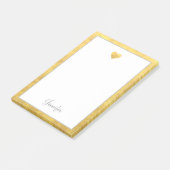 Post-it® Elégant Gold Foil Bordure Coeur moderne Script (Incliné)