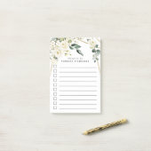 Post-it® Elégant Gold Géométrique Floral (Sur un bureau)