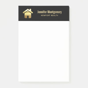 Post-it® Elegant Gold House Symbole Real Estate Design