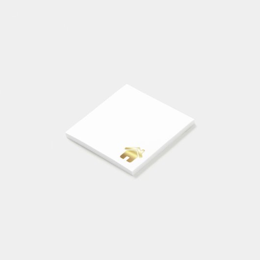 Post-it® Elegant Gold House Symbole Real Estate Design (Incliné)