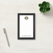 Post-it® Elegant Gold Monogram Black Leather Look (Bureau)