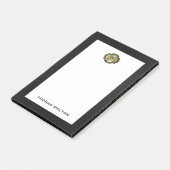 Post-it® Elegant Gold Monogram Black Leather Look (Incliné)