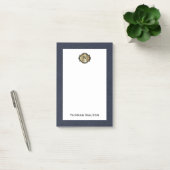 Post-it® Elegant Gold Monogram Blue Leather Look (Bureau)