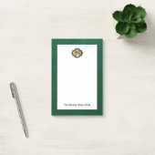 Post-it® Elegant Gold Monogram Emerald Green Leather Look (Bureau)